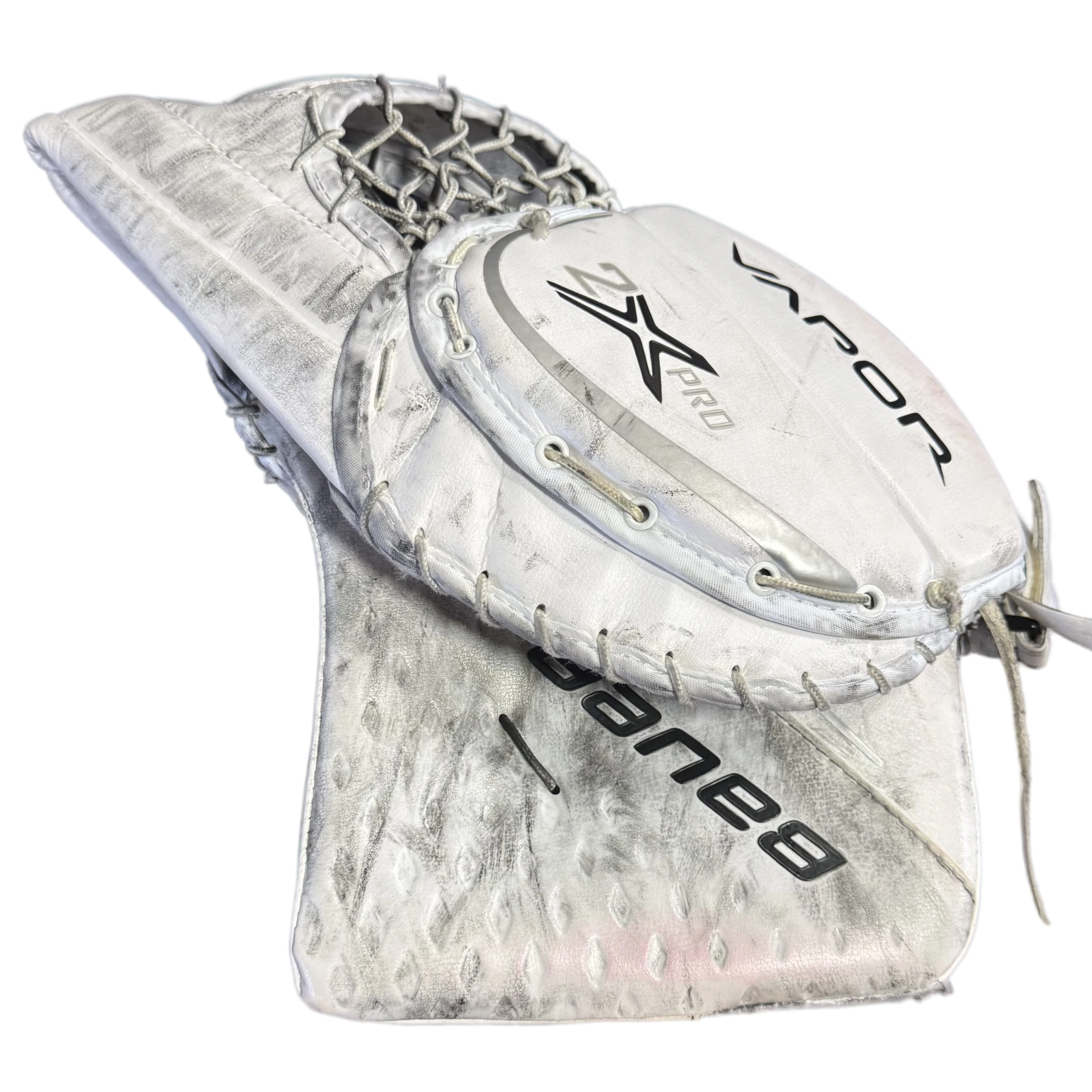 Bauer Supreme Mach - Gant de gardien NCAA Pro Stock d'occasion (blanc)